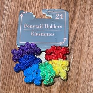 Vibrant Elastic Ponytail Holders - 24 Pack